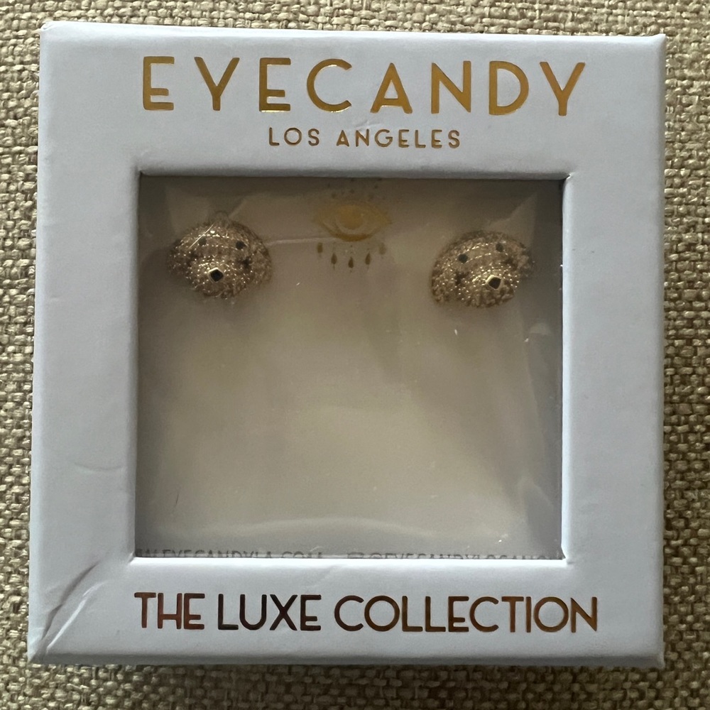 Gold EyeCandy dog pooch earrings